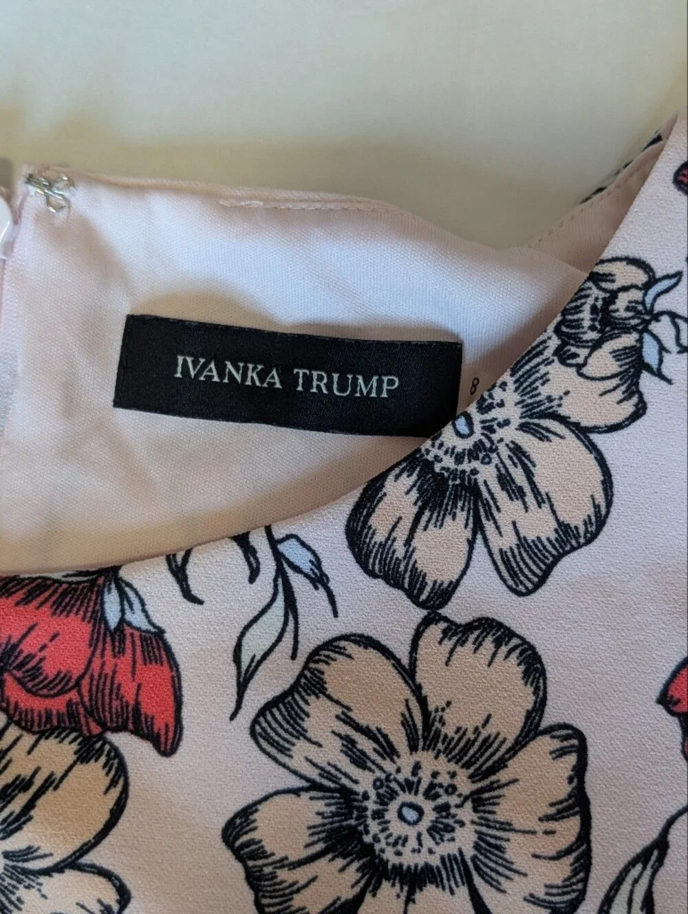 Ivanka Trump Floral Pink Sheath Dress Wedding Formal Party Career, 8